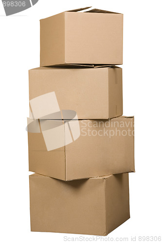 Image of Brown cardboard boxes arranged in stack