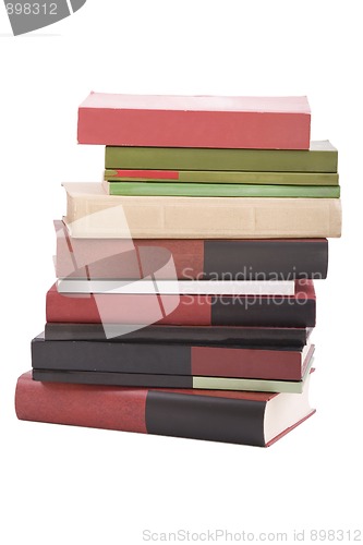 Image of tower books arranged in stack