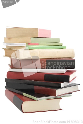 Image of tower books arranged in stack