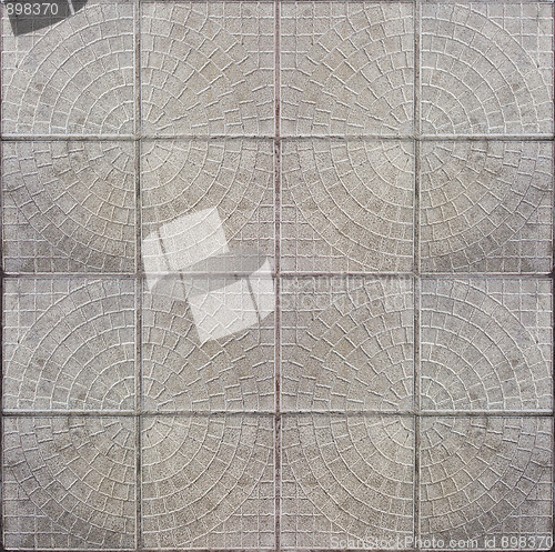 Image of Tiled mosaic concrete pavement 