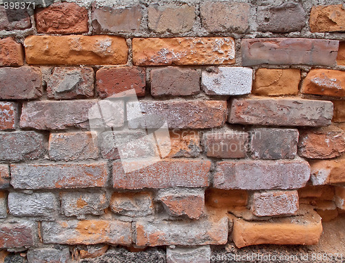 Image of Old damaged brick wall