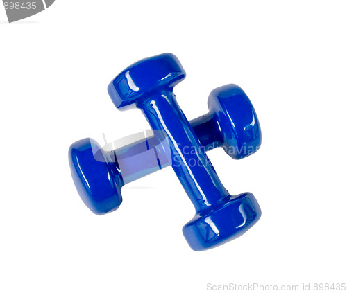 Image of Blue fitness dumbbells