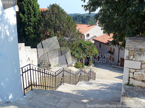 Image of Street-stairs in Rovinj to sea