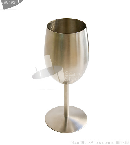 Image of Metal goblet for wine isolated on white