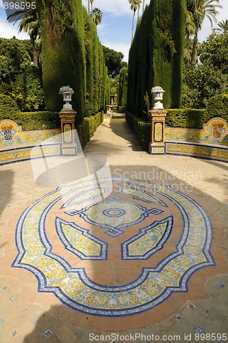 Image of Garden of the Royal Alcazar in Seville, Spain