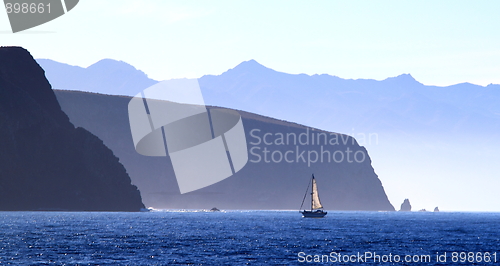 Image of Sailboat Santa Cruz Island