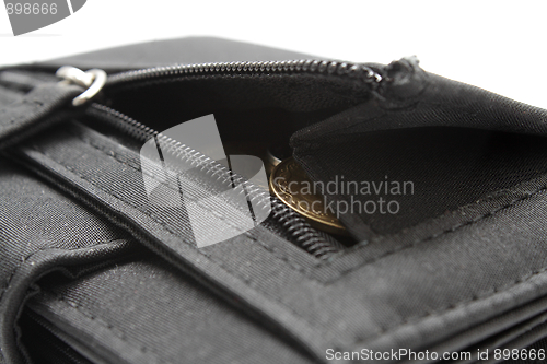 Image of Black wallet with coins