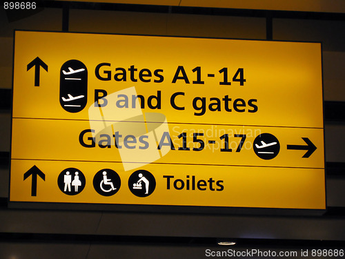 Image of Directioanl signs of London airport