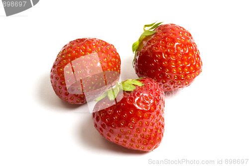 Image of Three fresh strawberries
