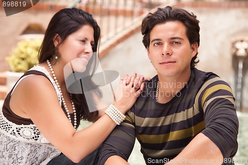 Image of Attractive Hispanic Couple Portrait Outdoors