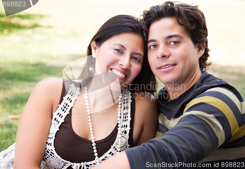 Image of Attractive Hispanic Couple Portrait Outdoors