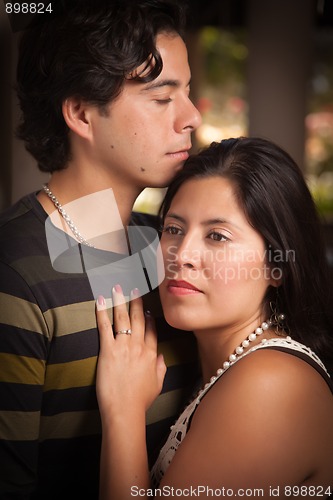 Image of Attractive Hispanic Couple Portrait Outdoors