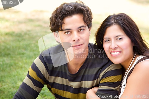 Image of Attractive Hispanic Couple Portrait Outdoors