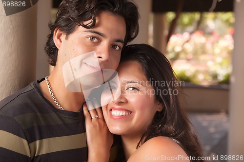 Image of Attractive Hispanic Couple Portrait Outdoors
