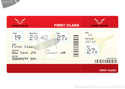 Image of plane tickets first class