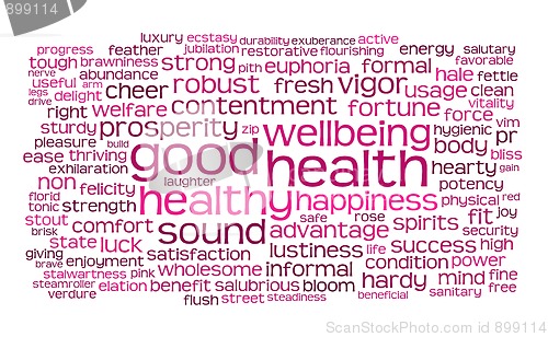 Image of good health word or tag cloud