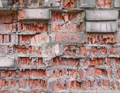 Image of Old damaged brick wall