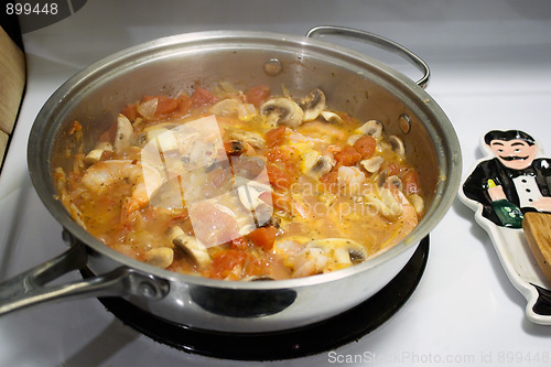 Image of Preparing a Shrimp Dish 