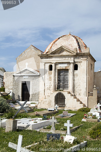 Image of  mausoleum crypts marine cemetery old town bonifacio corsica