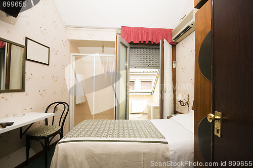 Image of interior small hotel room milan italy