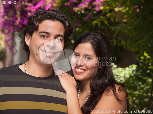 Image of Attractive Hispanic Couple Portrait Outdoors