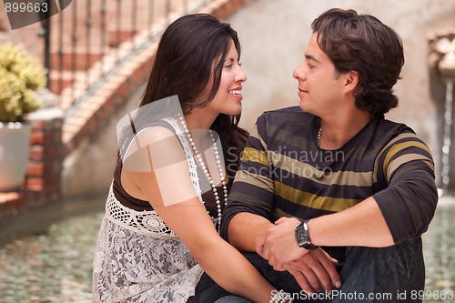 Image of Attractive Hispanic Couple Portrait Outdoors