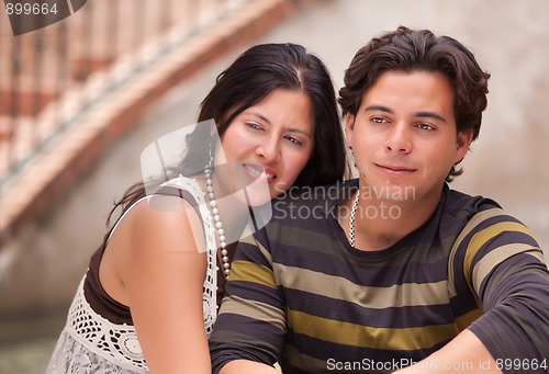 Image of Attractive Hispanic Couple Portrait Outdoors