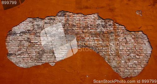 Image of Grunge brick wall in the frame