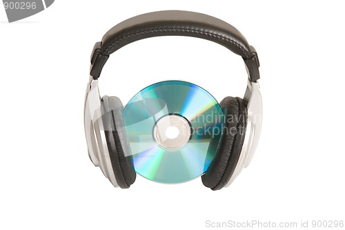Image of music concept, headphone and cd