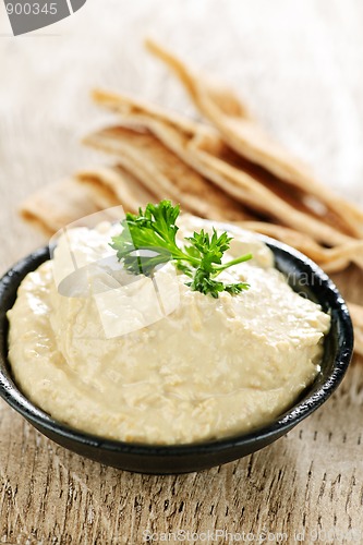 Image of Hummus with pita bread