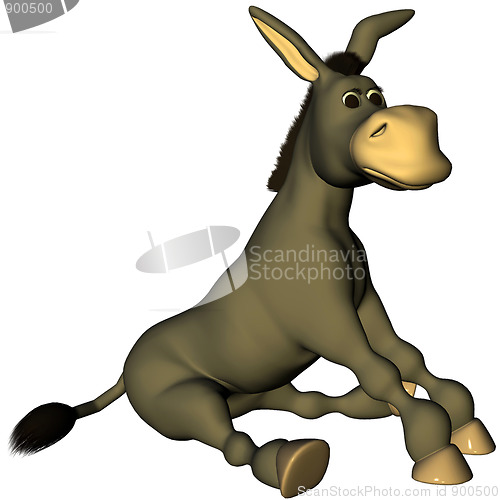 Image of sitting donkey