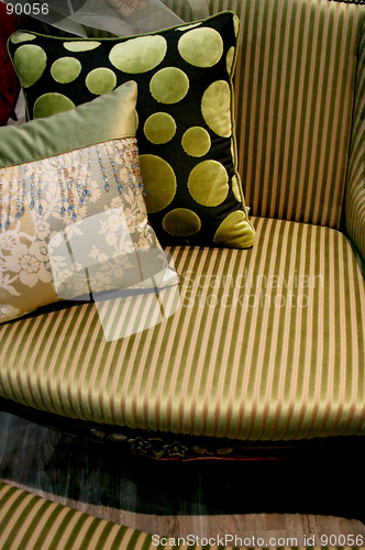 Image of Green sofa and cushions