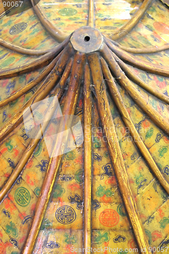 Image of Asian wooden umbrella