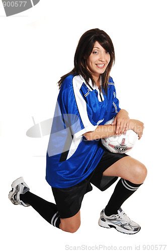 Image of Soccer girl with ball.