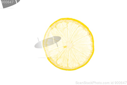 Image of slice of fresh yellow lemon