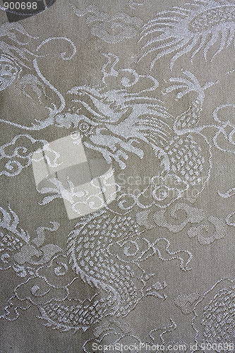 Image of Texture of chinese dragon pattern fabric