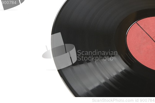 Image of music vinyl with red label