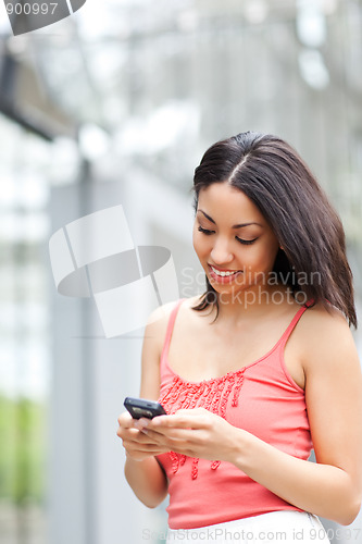 Image of Woman texting