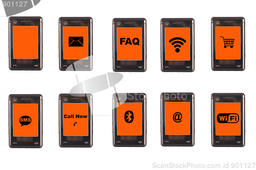 Image of touchpad telephone with different symbols