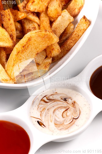 Image of Homemade chips with dips