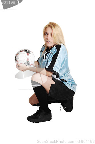 Image of Soccer girl with ball.