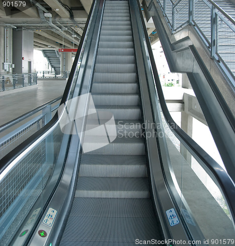 Image of Escalator at elevated train station in Bangkok