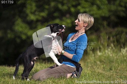 Image of Woman with dog