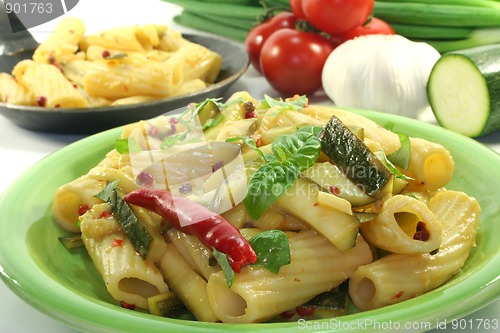 Image of Tortiglione with fiery chili and zucchini