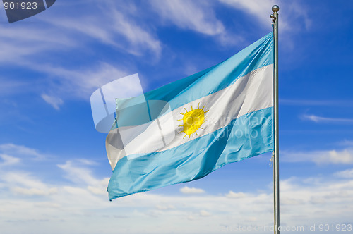Image of argentinian flag on a pole