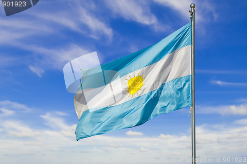 Image of argentinian flag on a pole