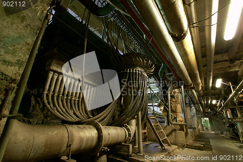 Image of Old abandoned dirty empty scary factory interior