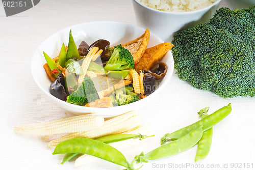 Image of tofu beancurd and vegetables