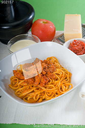 Image of tomato and chicken pasta