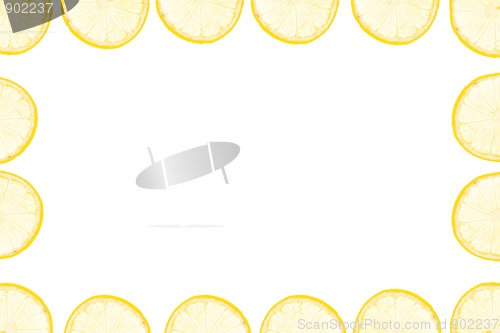 Image of frame made of yellow lemon slices